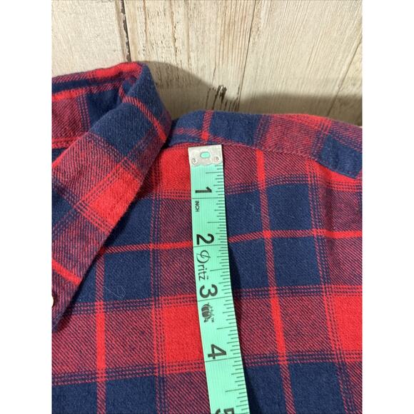 Old Navy Men’s Red And Navy Plaid Flannel Size XL - Picture 10 of 11